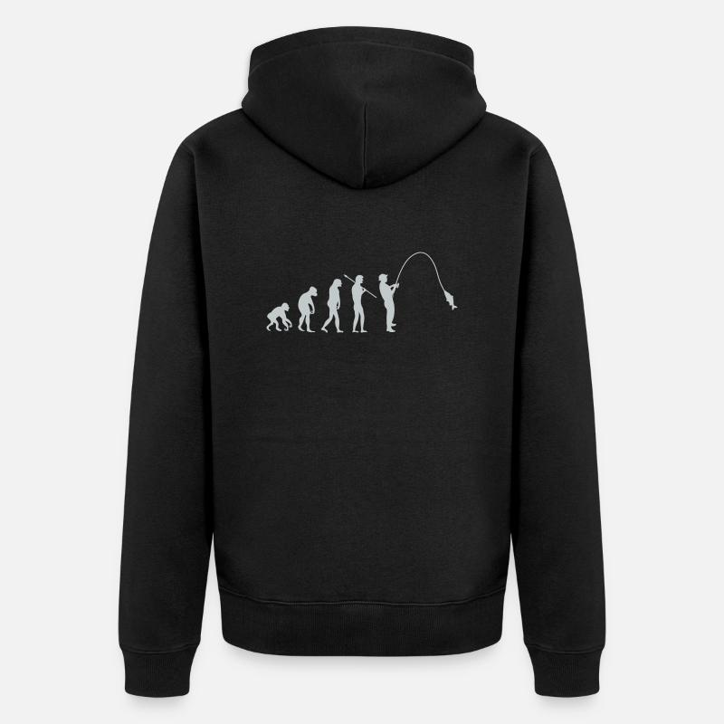 fishing evolution - Unisex Premium Bio Zip Hoodie - Schwarz