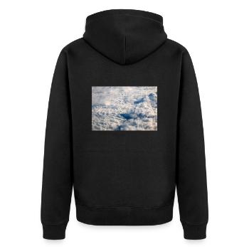 Cloud Formations and the alps near the Zugspitze - Unisex Premium Organic Zip Hoodie - black - Back - Nico (187cm)