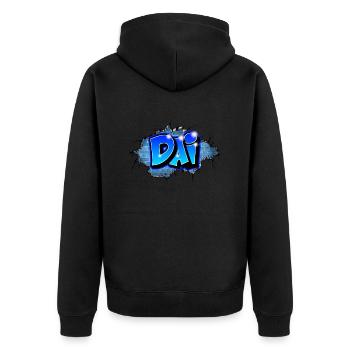 Graffiti DAI Fissures briques bleues - Veste à capuche bio Premium Unisexe - noir - Dos - Nico (187cm)