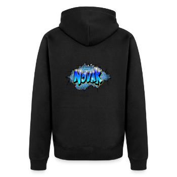Graffiti NOVAK fissures Cadeau anniversaire enfant - Veste à capuche bio Premium Unisexe - noir - Dos - Nico (187cm)