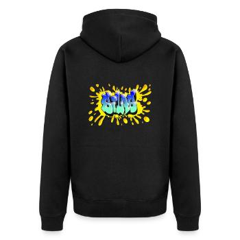 Graffiti SILAS NAME GIFT BIRTHDAY BIRTH - Unisex Premium Organic Zip Hoodie - black - Back - Nico (187cm)