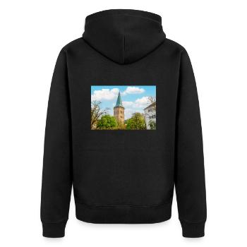 Katharinenkirche Osnabrück - Unisex Premium Bio Zip Hoodie - Schwarz - Hinten - Nico (187cm)