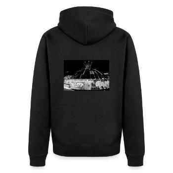 Chessu - Coupole - Unisex Premium Bio Zip Hoodie - Schwarz - Hinten - Nico (187cm)