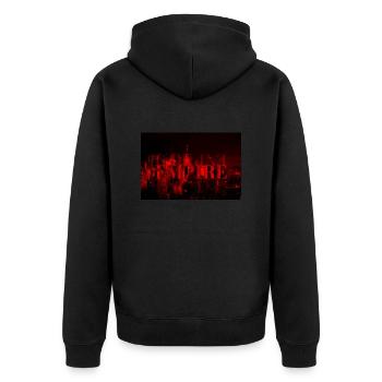 EXPIREDEMPIRE_RED - Unisex Premium Organic Zip Hoodie - black - Back - Nico (187cm)