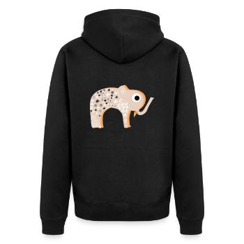 Hellophant Spiralium y Boulium - Dessin Artistique - Veste à capuche bio Premium Unisexe - noir - Dos - Nico (187cm)