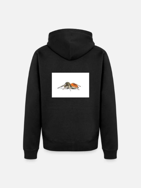 Springspinne Phidippus texanus jumping spider - Unisex Premium Organic Zip Hoodie - black