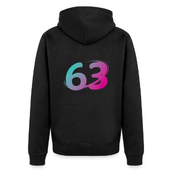 Numéro 63 multicolore - Veste à capuche bio Premium Unisexe - noir - Dos - Nico (187cm)