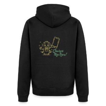 Battery Buddy : Chargez-moi maintenant ! - Veste à capuche bio Premium Unisexe - noir - Dos - Nico (187cm)