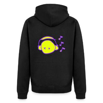 tête de DJ cool écoutant de la musique visage de fête griffonné - Veste à capuche bio Premium Unisexe - noir - Dos - Nico (187cm)