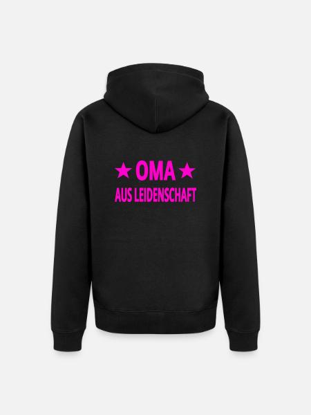 Oma - Unisex Premium Bio Zip Hoodie - Schwarz