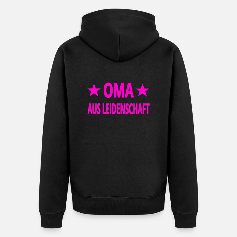 Oma - Unisex Premium Bio Zip Hoodie - Schwarz