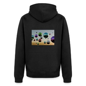 Bulle multicolore - Veste à capuche bio Premium Unisexe - noir - Dos - Nico (187cm)