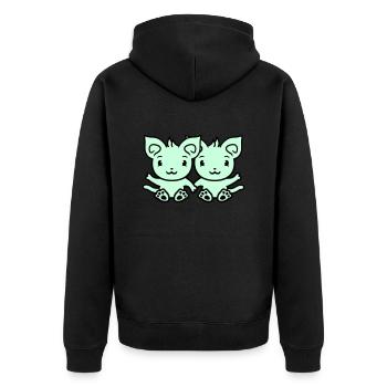 Deux chats heureux 2 amis Couple Équipe Couple - Veste à capuche bio Premium Unisexe - noir - Dos - Nico (187cm)