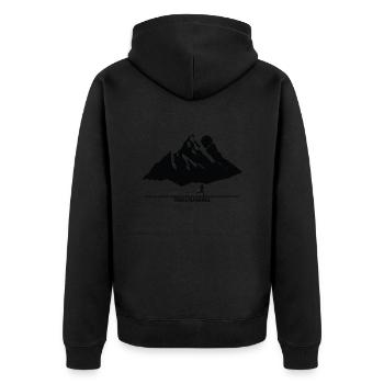 Trail Running Sports - Unisex Premium Organic Zip Hoodie - black - Back - Nico (187cm)