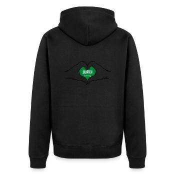 Drapeau de l’Arabie Saoudite Mains Coeur Forme - Veste à capuche bio Premium Unisexe - noir - Dos - Nico (187cm)