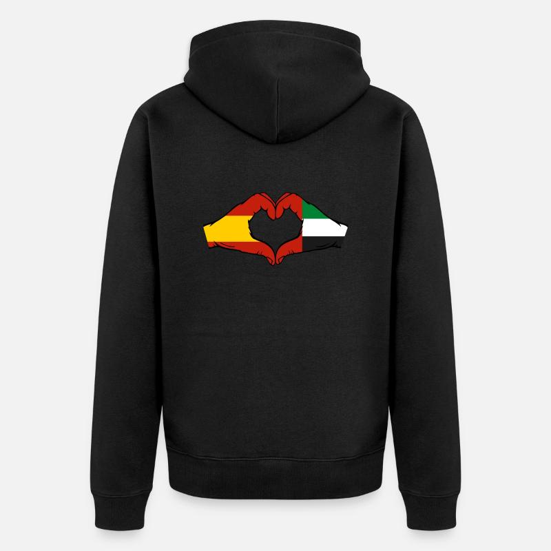Espagne Émirats arabes unis Drapeau - Veste à capuche bio Premium Unisexe - noir