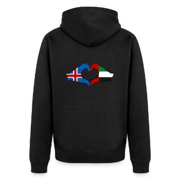 Iceland United Arab Emirates Flag Heart - Unisex Premium Organic Zip Hoodie - black - Back - Nico (187cm)