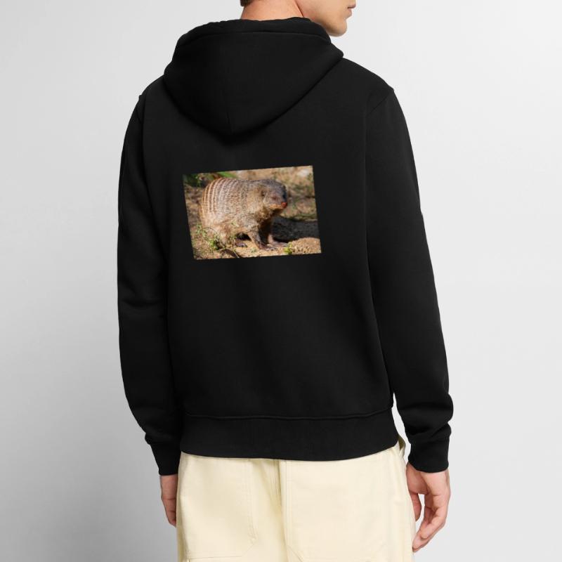 Gebänderte Manguste oder Zebramanguste Zebramanguste Unisex Premium Bio Zip Hoodie