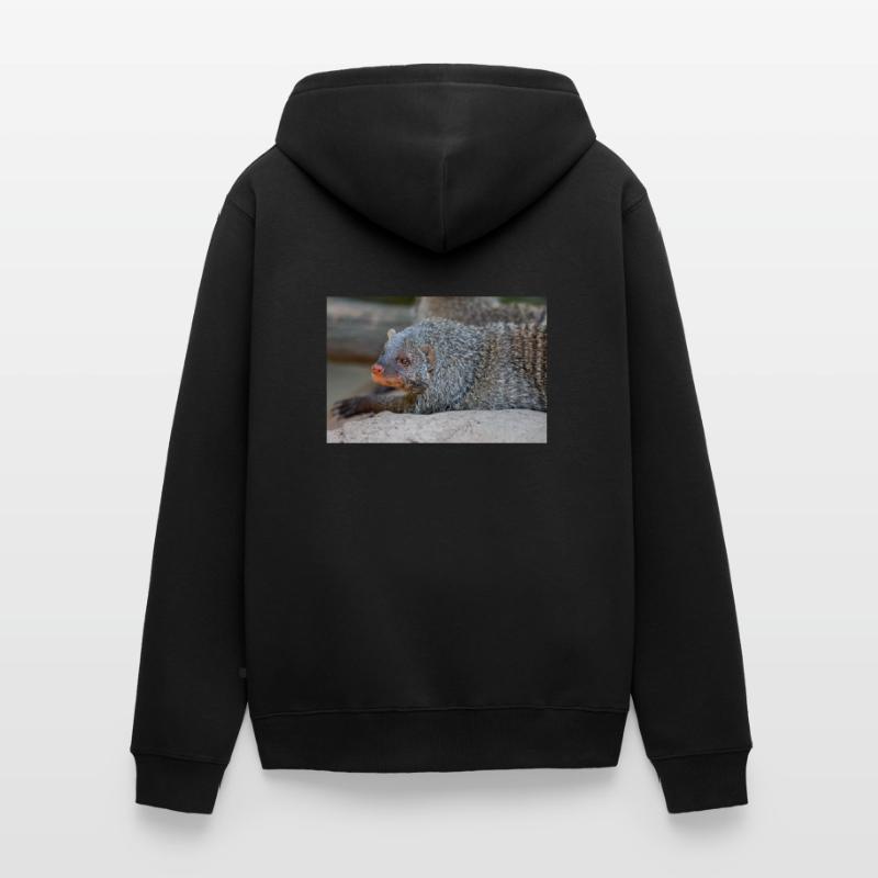 Gebänderte Manguste oder Zebramanguste Zebramanguste Unisex Premium Bio Zip Hoodie