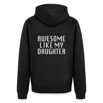 Génial comme ma fille qui dit la fête des pères - Veste à capuche bio Premium Unisexe - noir - Dos - Nico (187cm)