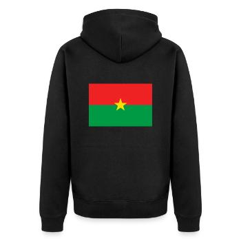 Burkina - Unisex Premium Organic Zip Hoodie - black - Back - Nico (187cm)