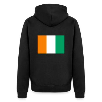 Ivory Coast - Unisex Premium Organic Zip Hoodie - black - Back - Nico (187cm)