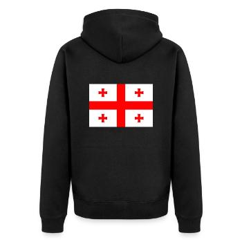 Georgia - Unisex Premium Organic Zip Hoodie - black - Back - Nico (187cm)