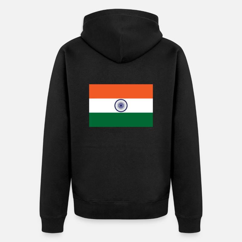 Indien - Unisex Premium Bio Zip Hoodie - Schwarz