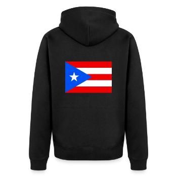 Puerto Rico - Unisex Premium Organic Zip Hoodie - black - Back - Nico (187cm)