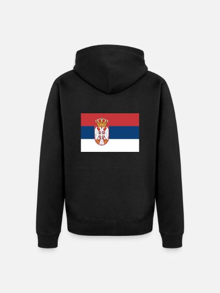 Serbien - Unisex Premium Bio Zip Hoodie - Schwarz