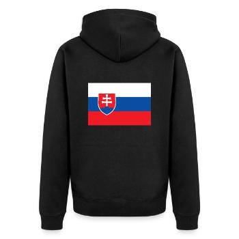 Slovakia - Unisex Premium Organic Zip Hoodie - black - Back - Nico (187cm)