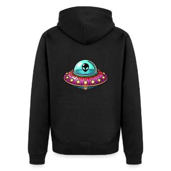 Bande dessinée OVNI - Veste à capuche bio Premium Unisexe - noir - Dos - Nico (187cm)