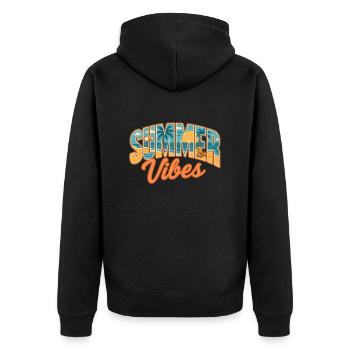 Holidays by the sea | Summer Atmosphere | Shell - Unisex Premium Organic Zip Hoodie - black - Back - Nico (187cm)