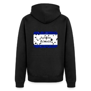 mg kriti ortsschild achlada - Unisex Premium Bio Zip Hoodie - Schwarz - Hinten - Nico (187cm)