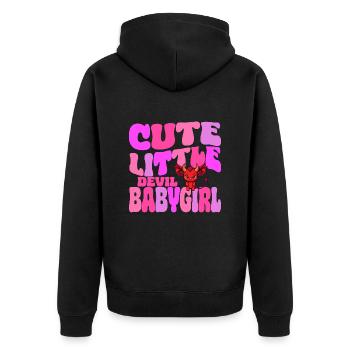 Babygirl - mignon petit diable de bébé - Veste à capuche bio Premium Unisexe - noir - Dos - Nico (187cm)
