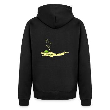 slimy goo / Blubber Schleim (2c) - Unisex Premium Bio Zip Hoodie - Schwarz - Hinten - Nico (187cm)