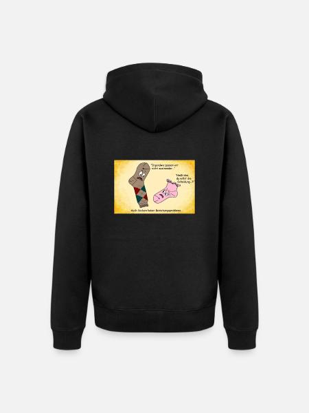 Socken - Unisex Premium Bio Zip Hoodie - Schwarz