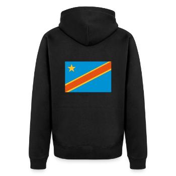 drapeau Congo Kinshasa - Congo flag - Veste à capuche bio Premium Unisexe - noir - Dos - Nico (187cm)