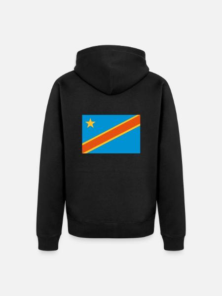 drapeau Congo Kinshasa - Congo flag - Veste à capuche bio Premium Unisexe - noir