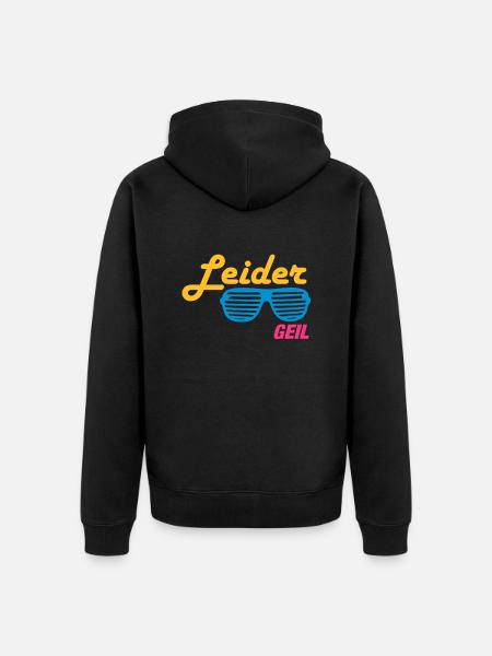 Leider Geil - Unisex Premium Bio Zip Hoodie - Schwarz