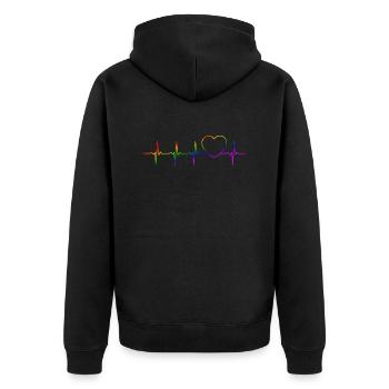 LGBT Heartbeat ECG Gay Pride - Veste à capuche bio Premium Unisexe - noir - Dos - Nico (187cm)