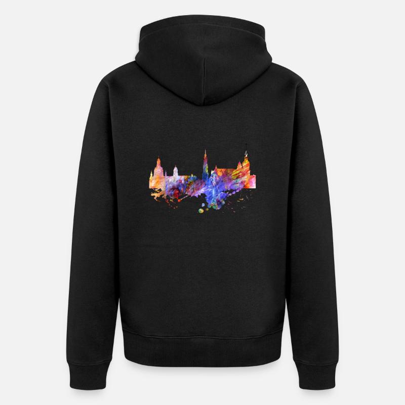 Skyline de Dresde - Veste à capuche bio Premium Unisexe - noir