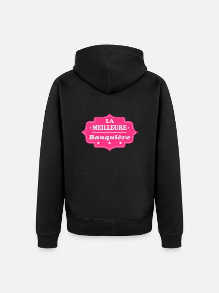 La meilleure banquière 111 - Unisex Premium Organic Zip Hoodie - black