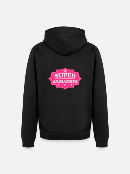 Super animatrice - Unisex Premium Bio Zip Hoodie - Schwarz