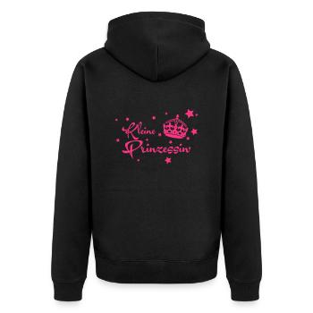Kleine Prinzessin - Krone & Sterne - Unisex Premium Organic Zip Hoodie - black - Back - Nico (187cm)