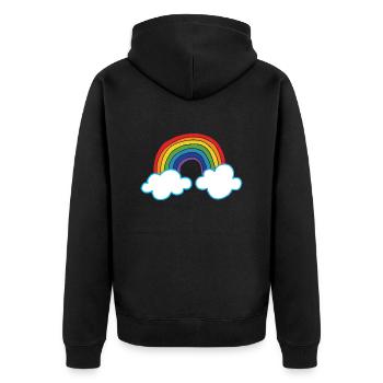 Rainbow, Pride, Unicorns - Unisex Premium Bio Zip Hoodie - Schwarz - Hinten - Nico (187cm)