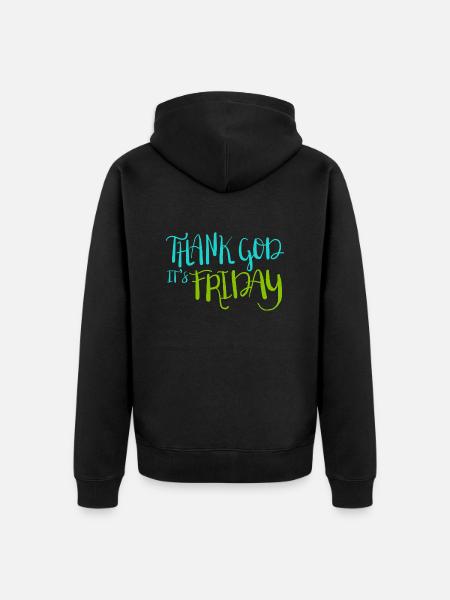 thank god its friday - Unisex Premium Organic Zip Hoodie - black