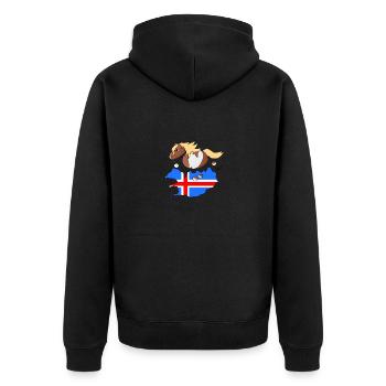 Poney islandais Kjarkur - Veste à capuche bio Premium Unisexe - noir - Dos - Nico (187cm)