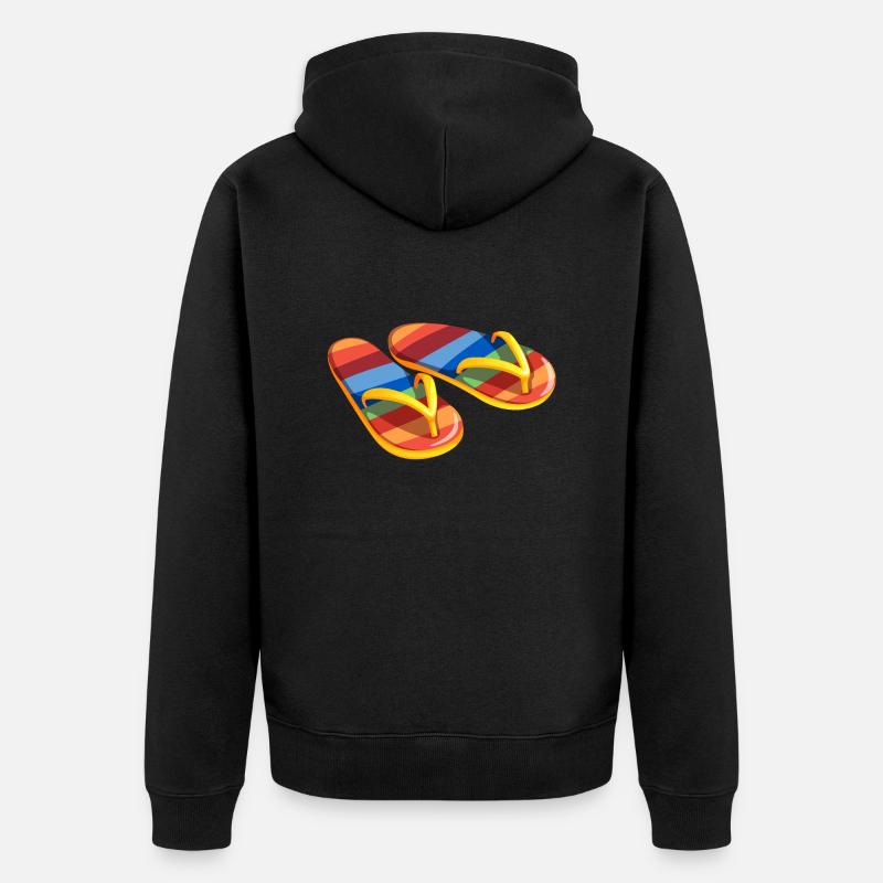 Flip Flops - bio - Unisex Premium Bio Zip Hoodie - Schwarz