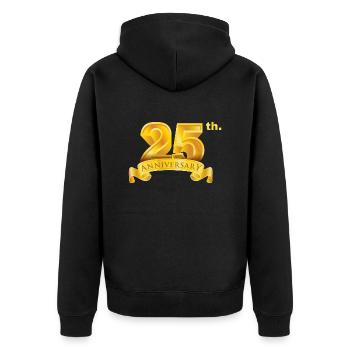25e anniversaire et jour de naissance numéro d’or de luxe - Veste à capuche bio Premium Unisexe - noir - Dos - Nico (187cm)